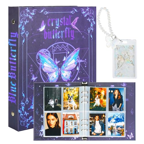 A5 Kpop Photocard Binder With Acrylic Holder Keychain 3 Inch Photocard Holder Book With 20 Double-Sided Inner Pages