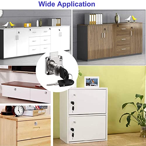 Litensh Nockenschloss mit Schlüssel gleich, Sicherheit Schrankschloss Schubladenschloss Möbelschloß Briefkastenschloss Aufschraubschloss Möbelschloss Zylinder Hebelschloss Spindschloss Silber