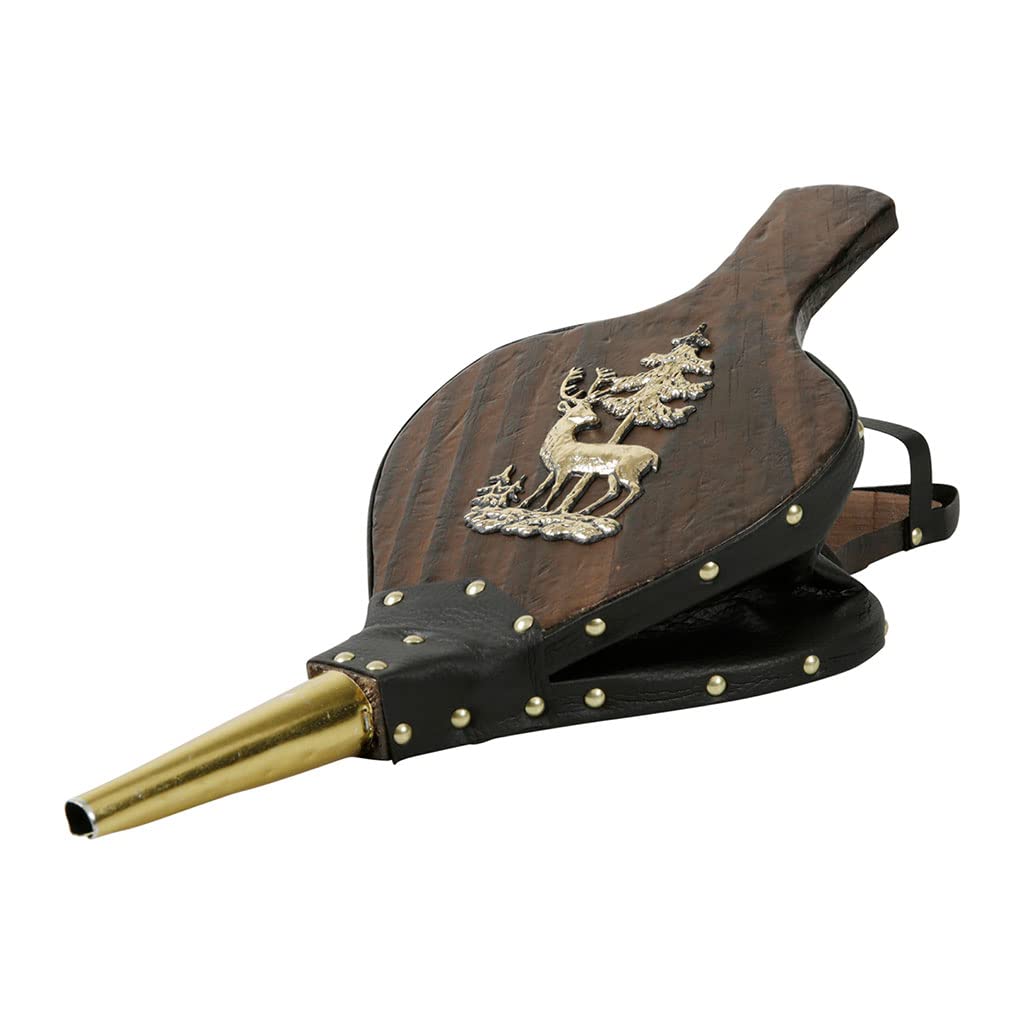 Soufflet de Cheminée 40cm Modèle CERF – Souffleur en Bois et Simili Cuir – Bois Certifié PEFC – Accessoire Poêle et Cheminée