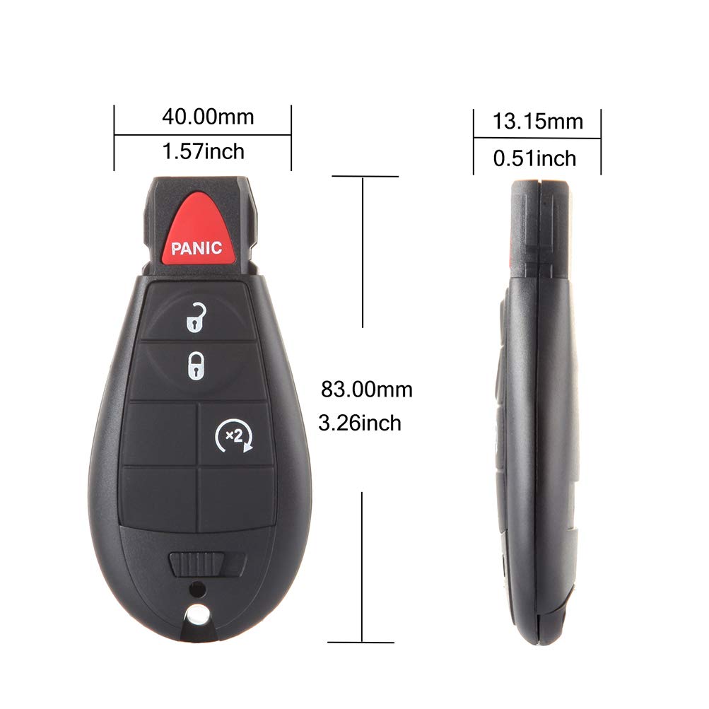 ECCPP M3N5WY783X 1X Keyless Entry Remote Key Fob Replacement for C hrysler 300/Town & Country/Challenger/Charger/Durango/Grand Caravan/Magnum for D odge Ram 1500/2500/3500/4500 M3N5WY783X IYZ-C01C