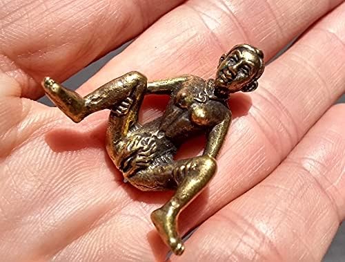 Miniatura 2 de Latón Desnudo Desnudo Señora Sentada Bendición Budista Buena Suerte Amuleto Tailandia