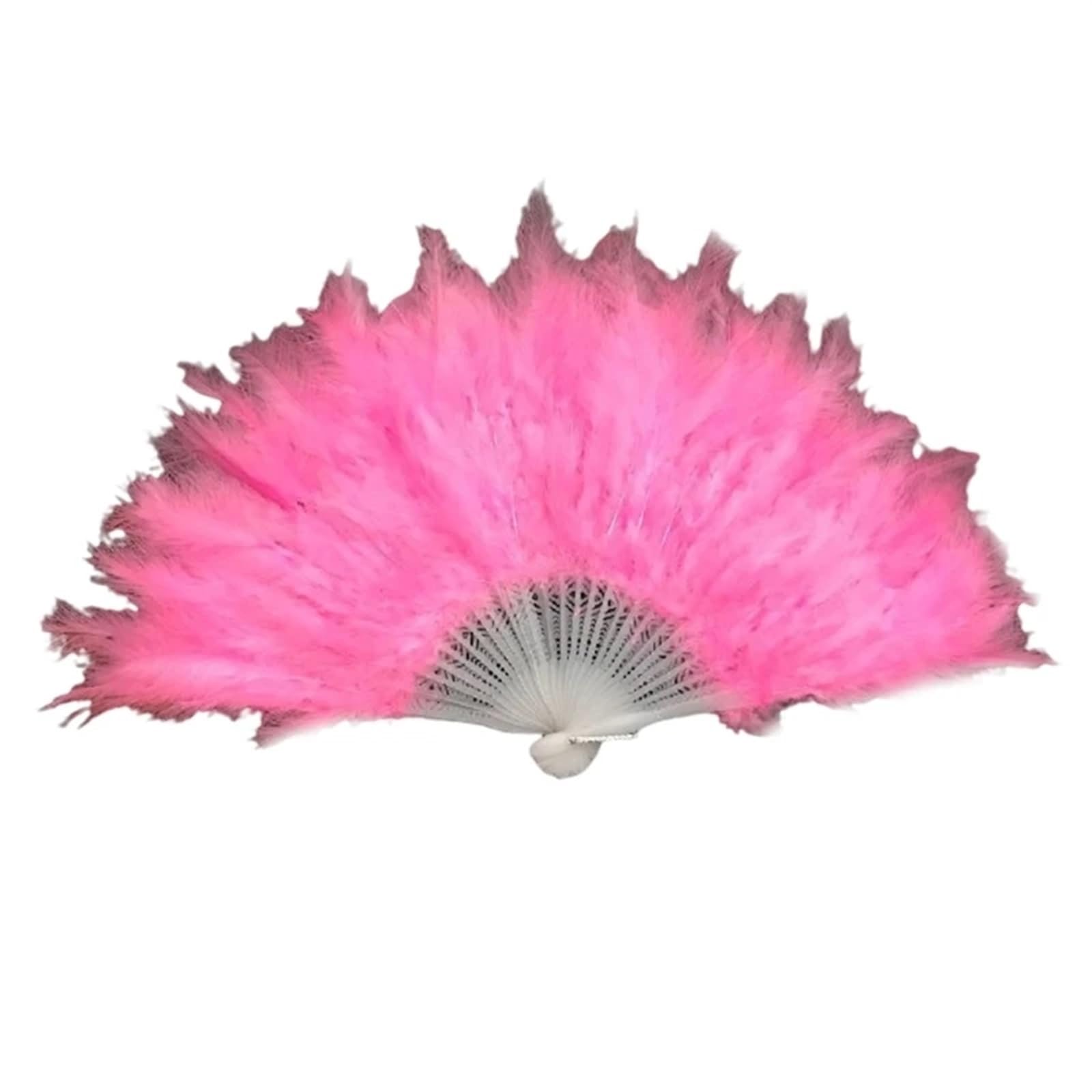 Ventilateur plume pliant fée rose pour mariages et grands bals costumés
