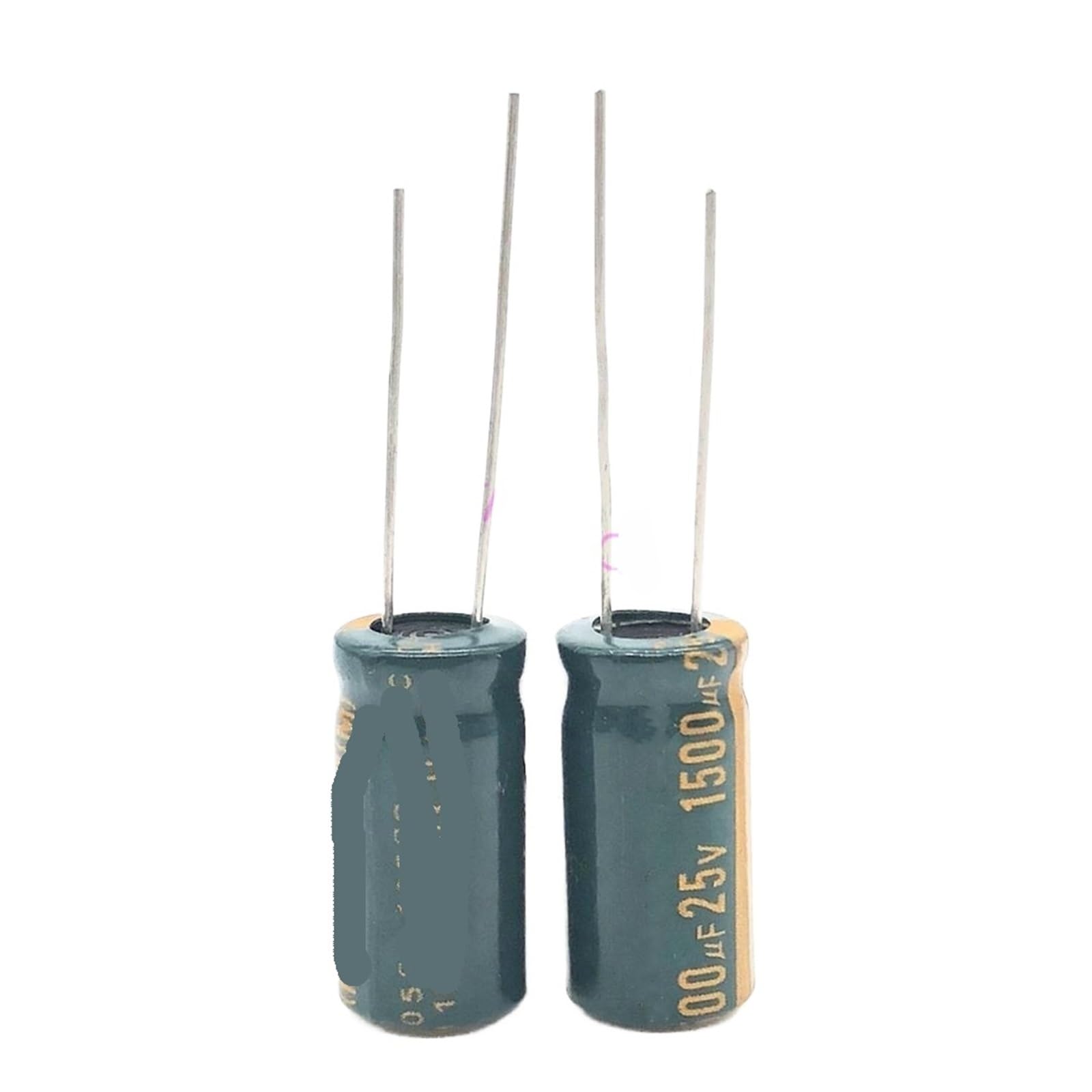 Condensadores 25V 1500uF con alta capacitancia y tolerancia térmica de 10x20mm en kit de 2