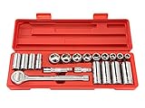 TEKTON 11601 3/8-Inch Drive Socket Set, Metric, 21-Piece