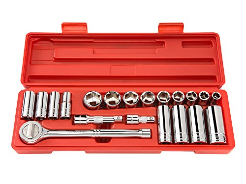 TEKTON 11601 3/8-Inch Drive Socket Set, Metric, 21-Piece