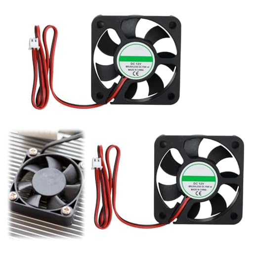2 Stück Dc 12V Lüfter 2Pin 3D Druckerventilator Bürstenloser Dc-Lüfter 12 V 5010 Kleiner Leiser Kühlventilator 50 Mm Mit Kabel Und Stecker für Eismaschine Heizlüfter Kühler Pc Gehäuselüfter 50x50x10MM