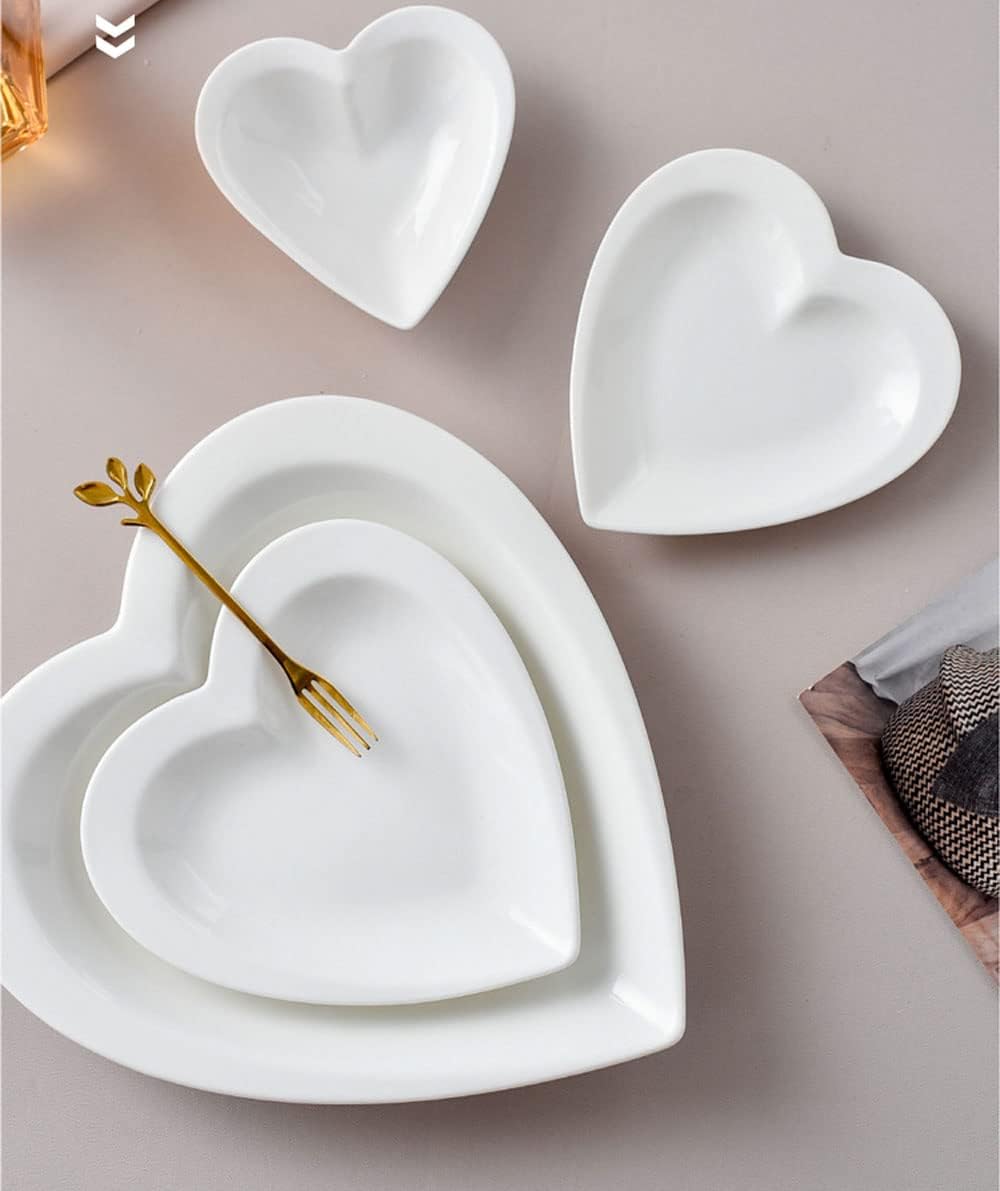 ピュアホワイト ハート型 セラミック ディナープレート デザート