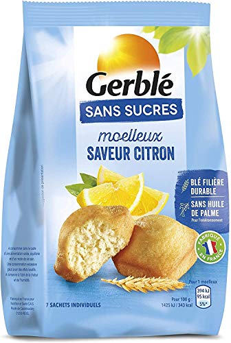 GERBLÉ – Moelleux Pépites de Chocolat – Sans Sucres – Cacao Durable – Sans Huile de Palme – Nutri-Score B – 7 Sachets Individuels – 196 g
