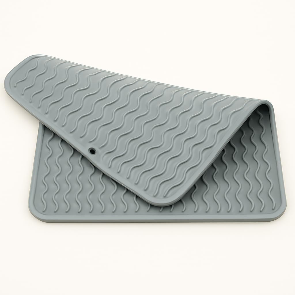 Silicone Dish Drying Mat, Extra Large 20 x 16 Inch Non-Slip Mat for Kitchen Counter – Heat Safe & Easy to Clean