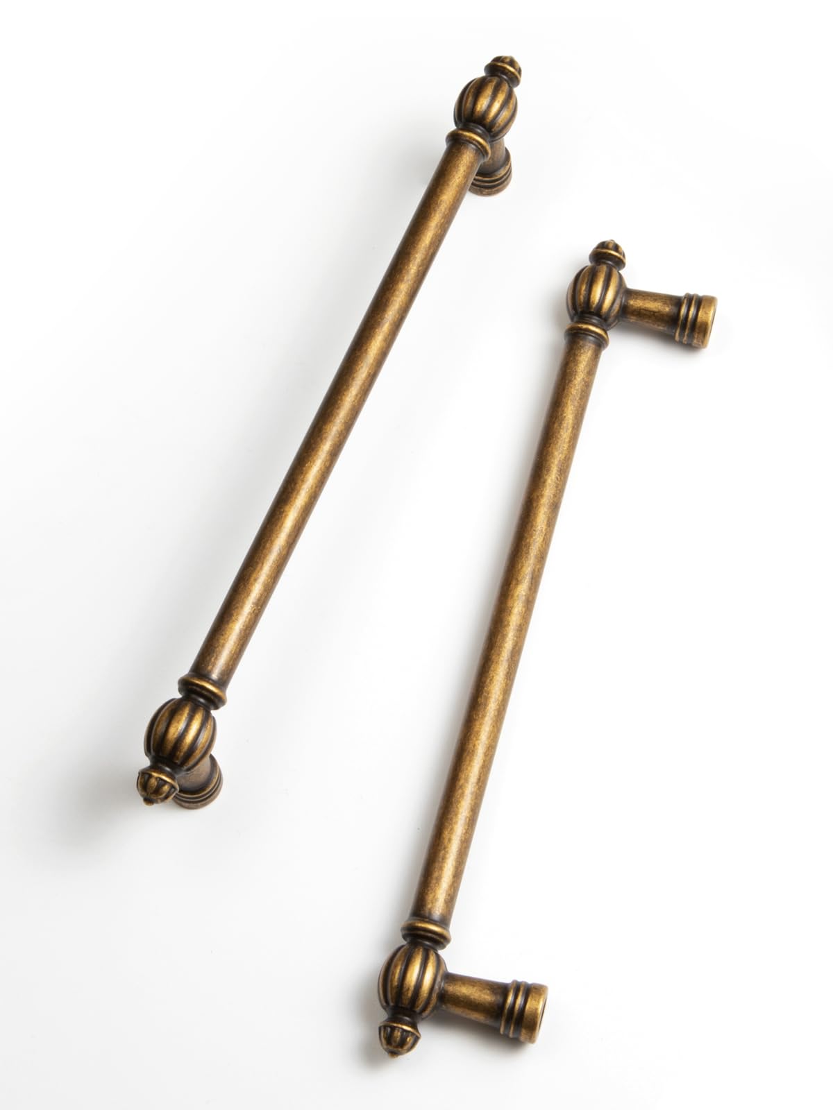 BEILEIOU Antique Brass Zinc Alloy Cabinet Handles - 160mm Hole Spacing Classic Vintage Drawer Handles, for Kitchen Cabinets Bathroom Cabinets & Dresser Handles (10, Antique Brass, 160mm)