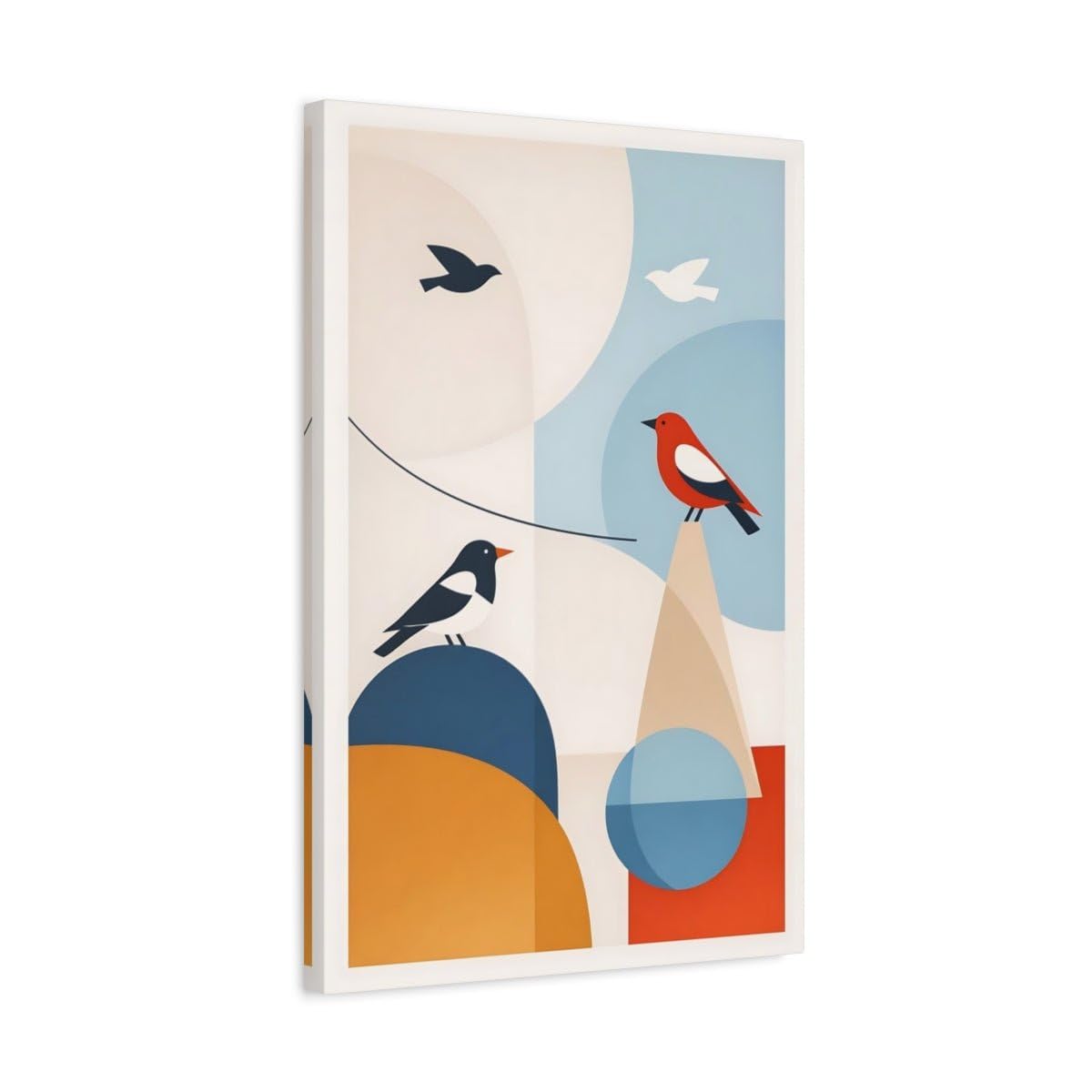 Tableau en toile oiseaux géométriques format vertical 40x60 cm - 8