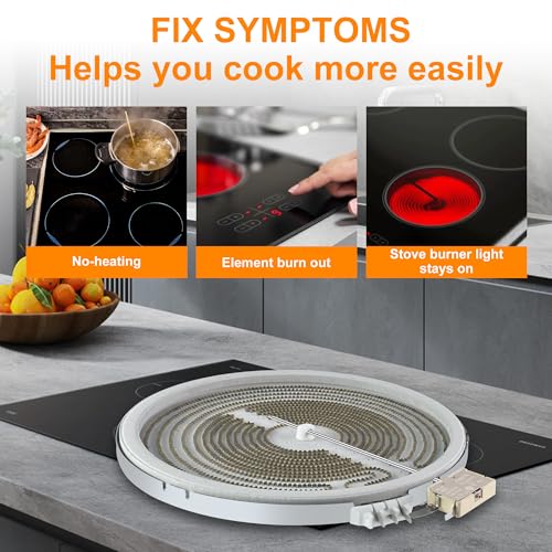 NE63T8111SS/AA Dual Surface Heating Element 10 inch fit for Samsung Electric Glass Top Range Stove Burner Parts NE59T4311SS NE59M4320S NE59J3420SS DG47-00063A fit for LG LRE6385ST MEE62385201 LUXRILIX