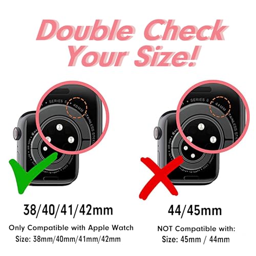 Image of Sonix Knit Watch Band Compatible with Apple Watch | Stretch Ribbed Knit, Stylish, Sporty | 41mm /40mm /38mm, Series 9 /8 /7 /6 /5 /4 /3 /2 /1 /SE | Varsity Red + Pink Stripe