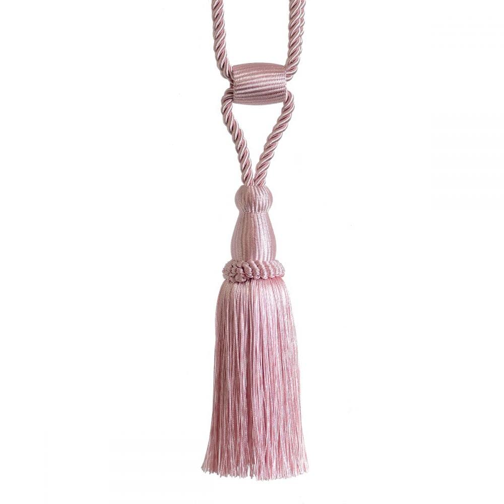 Tassel Window Curtain Tiebacks, Moveable Embrace, Set of 2 (Blush)