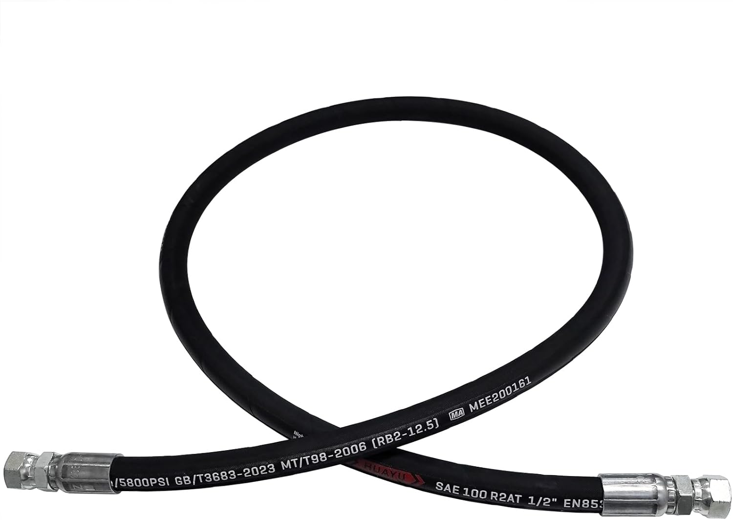 1/2 Hydraulic Hose with 1/2inch JIC 37° Female Hydraulic Hose Fittings 2 Ends (72inch)