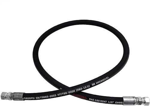 1/2 Hydraulic Hose with 1/2inch JIC 37 Female Hydraulic Hose Fittings 2 Ends 96inch
