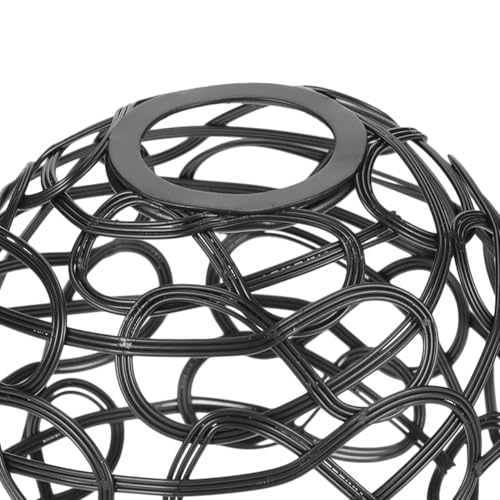 Image of Totority Black Metal Wire Lamp Shade - Decorative Hollow Out Lamp Cover for Pendant Light, Table and Ceiling Light - 3.93 X 3.93 X 3.14 Inches