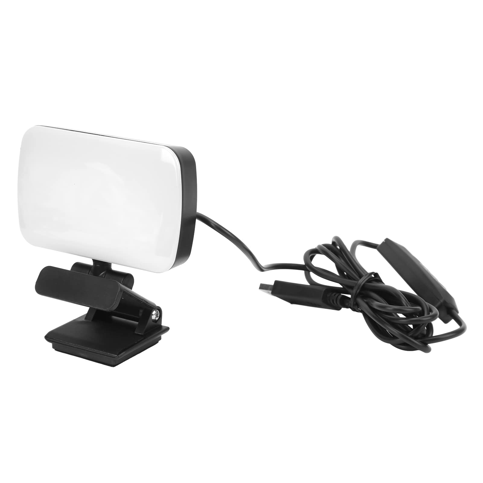 Video Conference Lighting, 360° Rotating Head, 3 Levels Adjustable, 120 LED Lamp Beads, Rechargeable, Laptop Webcam Lighting