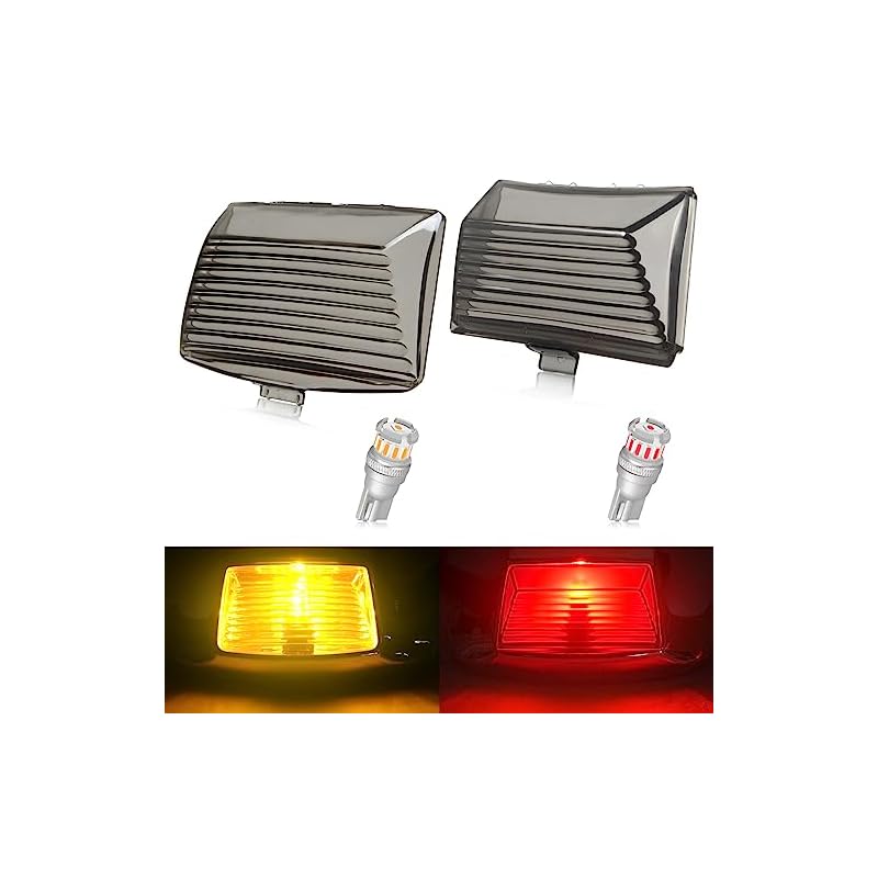 Benlari-Motorcycle-Front-Rear-Fender-Tip-Mud-Guards-Light-Smoked-Lens-Covers-With-Led-Bulbs-Compatible-For-Harley-Davidson-Electra-Glide-Road-King-Heritage-Softail