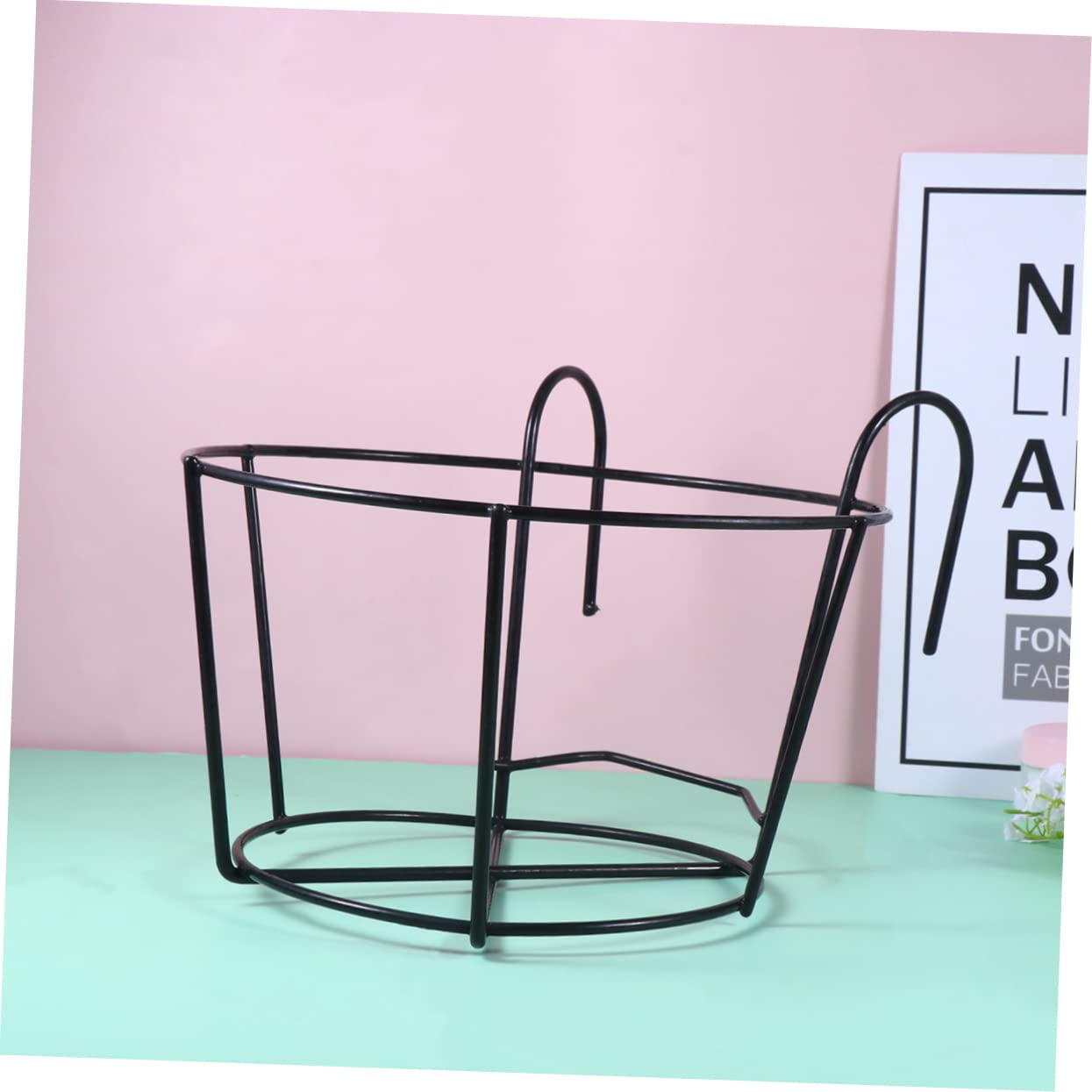 Toyvian Support De Jardinière Suspendu en Fer Noir, Cadre De Fleurs De Balcon Rond 30 Cm, Lot De 2 Pièces, pour Balcon Et Jardin, Support De Pot De Fleurs Stable Et Peu Encombrant
