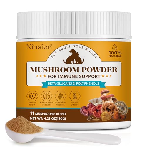 Mushroom Supplement Powder for Dogs & Cats, Turkey Tail Mushroom for Pets, Lipoma for Cats, 11...