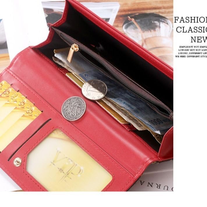 Leather Wallet for Women Slim Designer Trifold Ladies Credit Card Holder Beige3