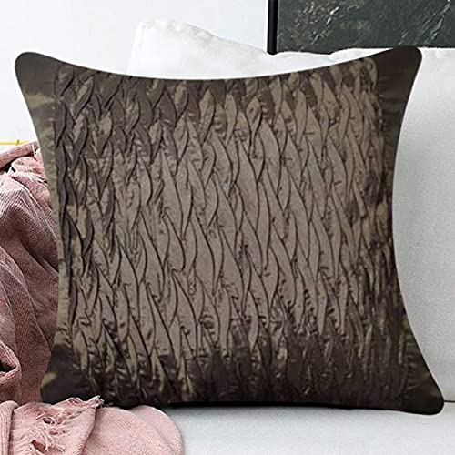 Image of SAJAVAT HOME Dupion Silk Self Design Cushion Cover (Pack of 1) Exclusive Edition 18x18 INCHES / 45x45 cm Brown (Grey, Dupion Silk) (Grey, Dupion Silk)