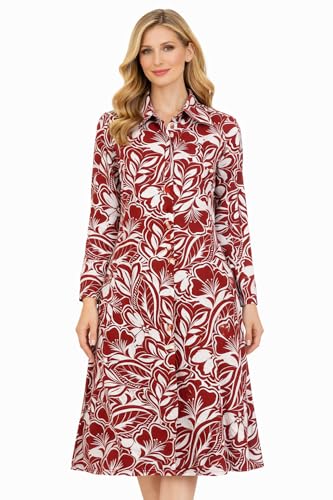 Image of Midi Dress for Women | Rayon A-Line Dress with Pockets | Casual Western Dress for Women | Comfortable Everyday Wear