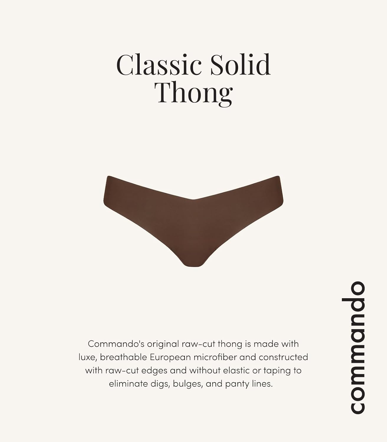 commando Classic Thong | Invisible Everyday Thong | No-Show Underwear Loved by Celebrities & Stylists | Raw-Cut Microfiber - Image 4