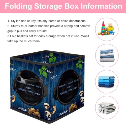 Boîte de rangement en tissu cube pliable avec finitions soignées pour maison ordonnée