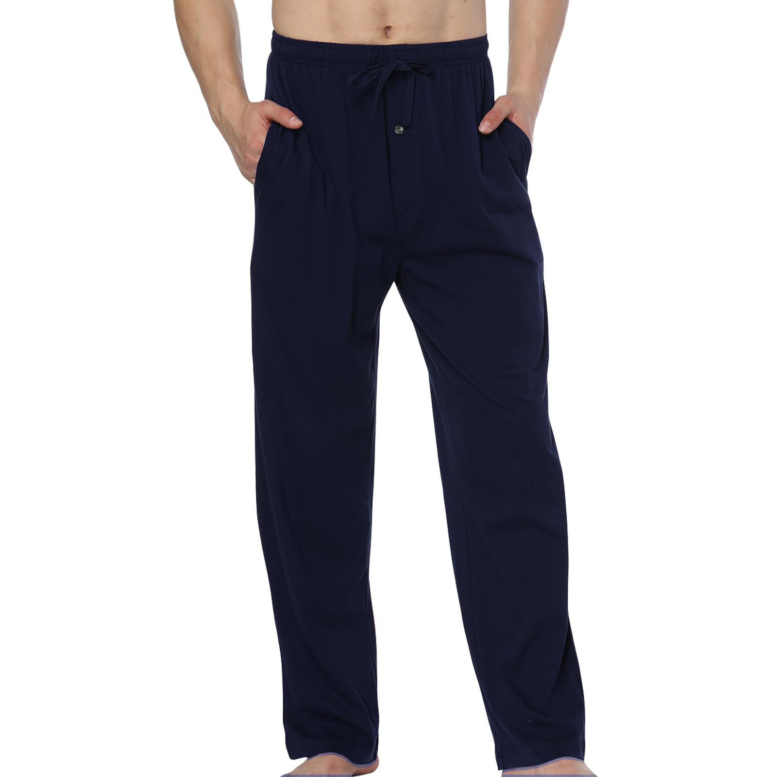 HomyComy Pantaloni Pigiama Uomo 100% Cotone Leggero Abbigliamento da Notte Pantaloni del Pigiama Sciolti a Quadri da Uomo con Coulisse e Tasca