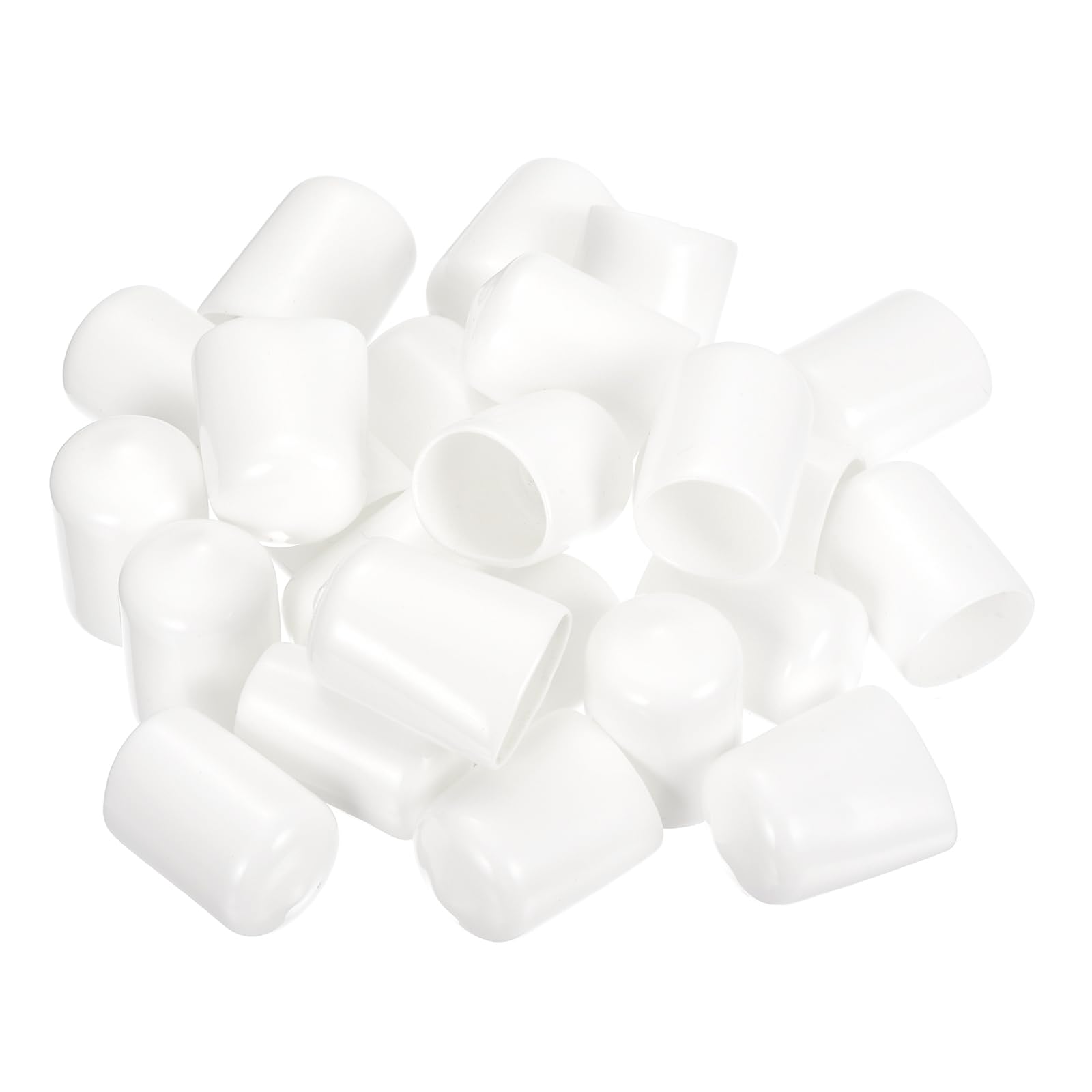 uxcell 100pcs Rubber End Caps 18mm ID Vinyl PVC Round Tube Bolt Cap Cover Screw Thread Protectors White