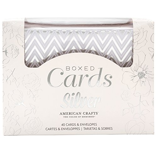 American Crafts Cards/ENVS A2 40/Box SILVR, Silver-Silver Foil