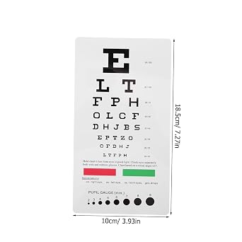 SOLUSTRE PVC Double-Sided Test Chart Poster for Opticians, Portable | Easy-To-Read Print, Suited to Eyeglass Shops and Optical Stores, Professional Optometry Use