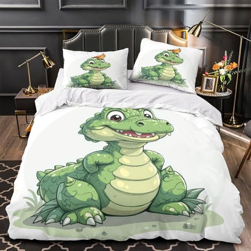 Housse de couette crocodile hypoallergénique et super douce avec fermeture éclair solide