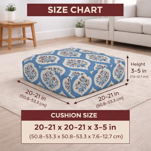 Image of STITCHNEST 'Contour Fit Series' Stretchable Printed Wooden Sofa Cover (Pack of 6) - Elastic Wooden Chair Cover | Wooden Sofa Seat Cover | Size - 20-21 x 20-21 x 3-5 in