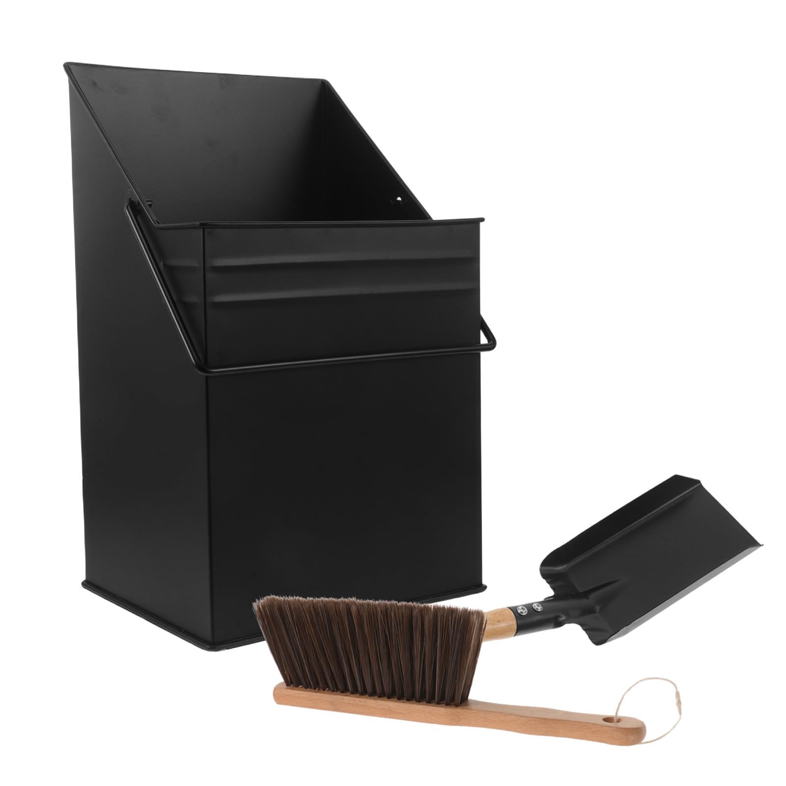 DOITOOL Eisen Aschebehälter mit Bürste und Schaufel für Kamin und Grill