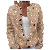 Lässiger Damen Cardigan Mantel mit festlichem Weihnachtsdesign als Plus Size Übergangsjacke