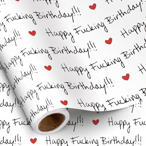 RUSPEPA Funny Birthday Wrapping Paper Roll for...