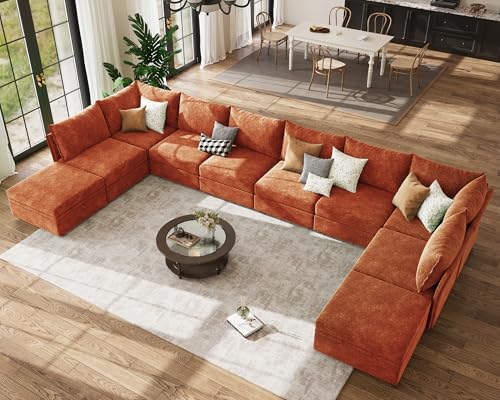 ABCASA 200.4" Oversized Modular Sectional Sofa, U Shaped Convertible Couch