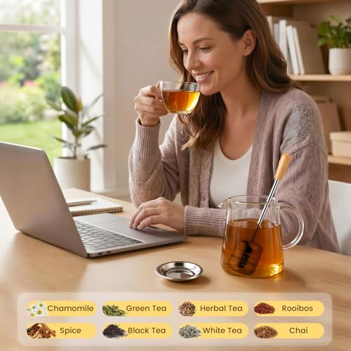 ZPUFAW 2Packs of Tea Infuser for Loose Leaf Tea, Long Handle 18/8 Stainless Steel Tea Scoop Infuser Fine Mesh Tea Strainers Tea Steeper