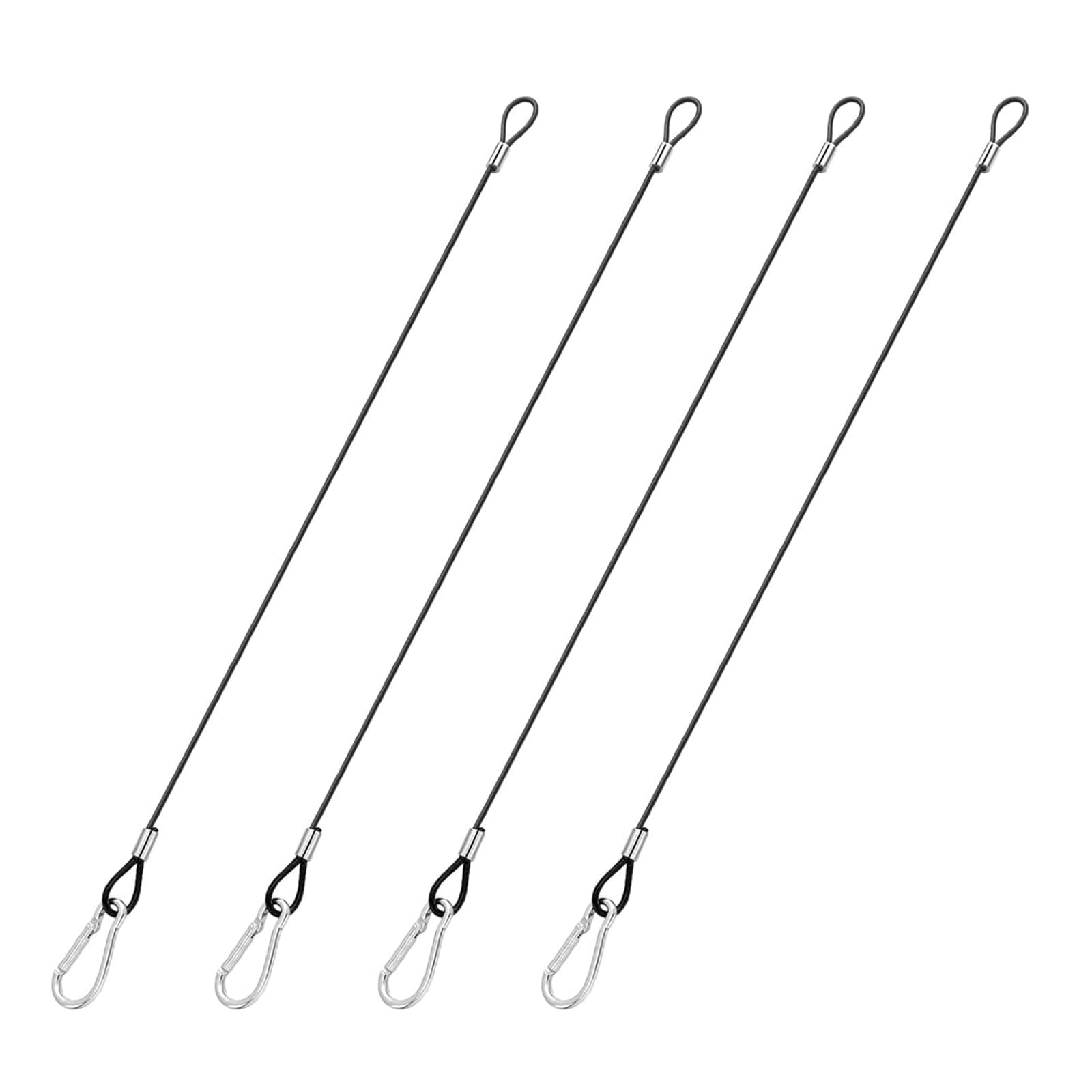 LIUZIKUN 4pack Hanging Steel Cable with Carabiner Hook Weatherproofed Wire Rope for Outdoor Bird Perches Garden