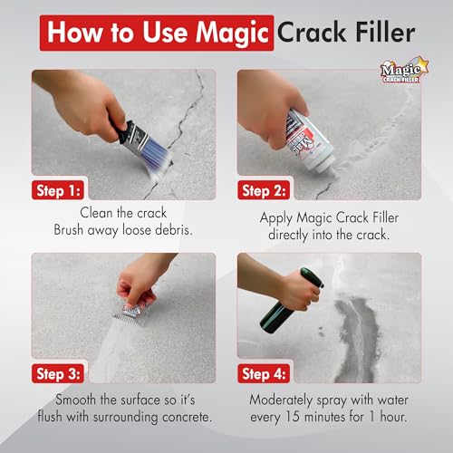 Gray 1.4 LB Magic Crack Filler Bottle - Easy, No-Mess Crack Repair for Concrete, Masonry & Asphalt - Durable & Weather-Resistant - Image 4