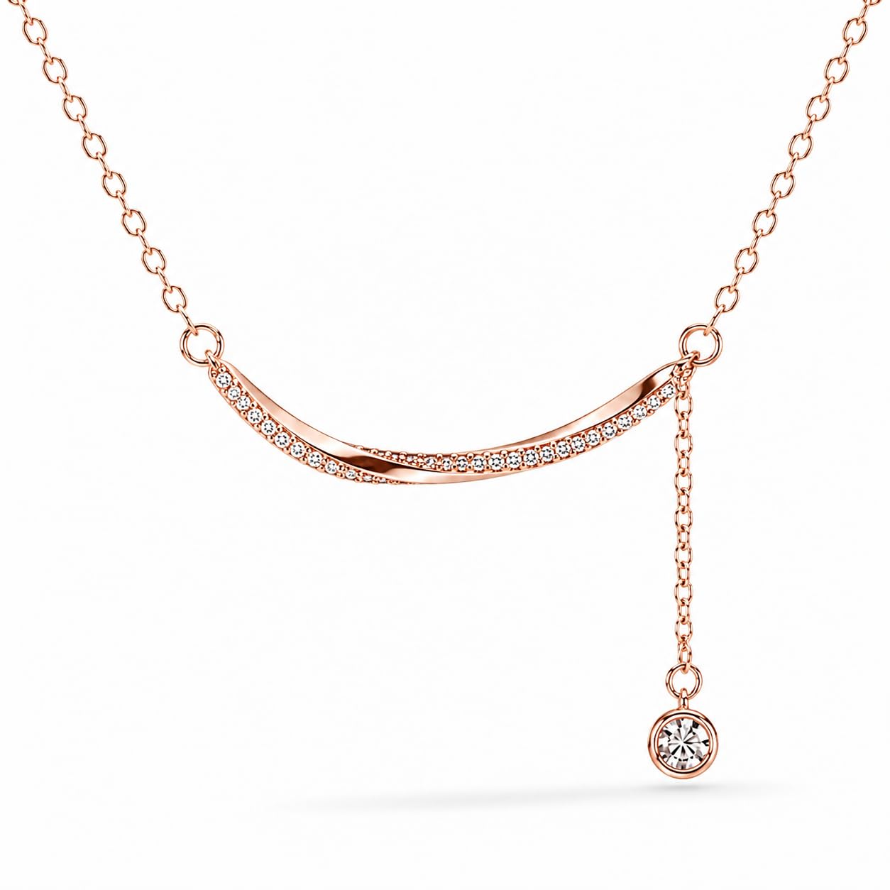 zilgi Butterfly Pendant Chain for Women | 925 Sterling Silver Necklace | Crystal White CZ Round Design Jewellery | Elegant Daily Wear, Party & Gift for Women & Girls (Silver)-picture-23