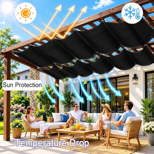 Toldo vela de sombra retráctil para evitar calor en terrazas 4