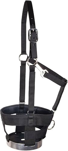 Breathe Rite - Bozal de pastoreo con cabestro separador para caballos, tamaño mazorca, ayuda para controlar el peso del caballo, mejora la