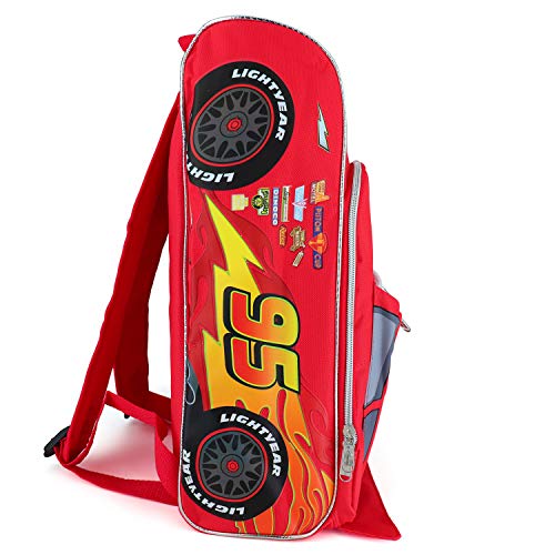 Trendy Apparel Shop Kid's Boys 95 Radiator Springs Car Shaped 16" Backpack - Red3