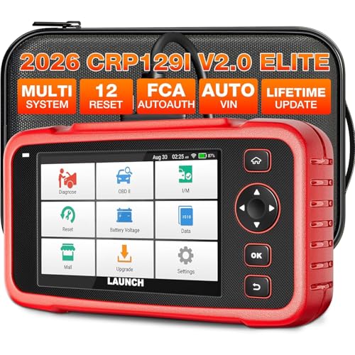 2025 Launch CRP129I V2.0 Elite OBD2 Scanner, ABS/SRS/AT/Eng Car Diagnostic Tool, 12 Reset Services TPMS/Oil/EPB/SAS/BMS/DPF/Throttle Reset, Injector Coding, AutoAuth, Lifetime Update