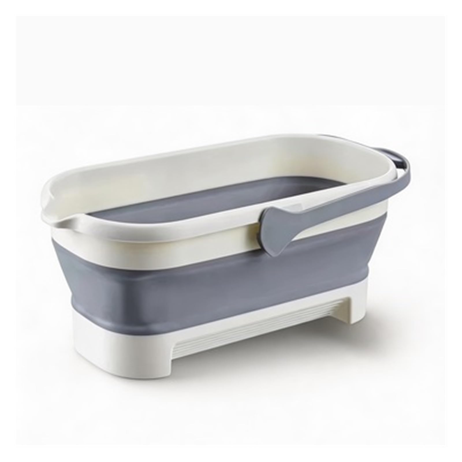 Collapsible Bucket Portable Folding Mop Bucket Silicon Bucket For Car Washing Fishing Camp Household Cleaning Bathroom Accessory(Grey S)