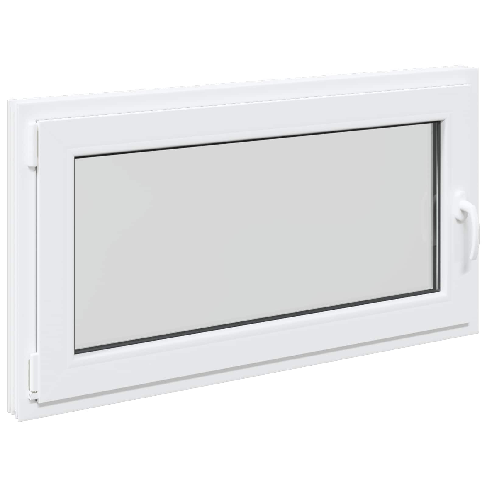 vidaXL Fenêtre de sous-sol RISOR 110 x 60 cm PVC et verre Blanc, Sous-sol, Isolation thermique moderne et durable pour fenêtres, accessoires en verre PVC insonorisés